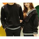 Couple Matching Striped Trim Pullover