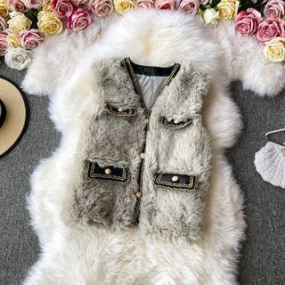 Furry Vest With Front Pocket