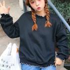 Long-sleeve Slit-side Sweatshirt