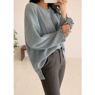 Tall Size Lettuce-edge Rib-knit Top