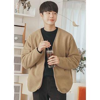Sherpa-fleece Boxy Zip-up Jacket