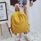 Nylon Plain Buttoned Backpack