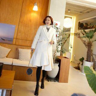 Ruffled Tweed A-line Coat