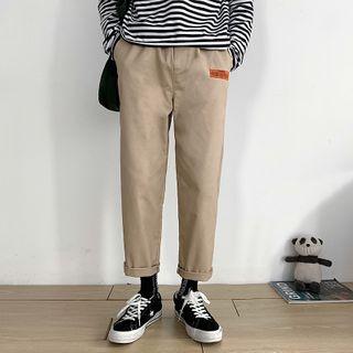 Letter Tag Straight-fit Pants