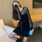Loose-fit Sheer Top / Sleeveless Mini Dress