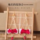 Strawberry Drop Bow-accent Earrings