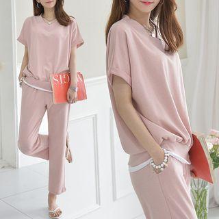 Set: V-neck Track Top + Pants