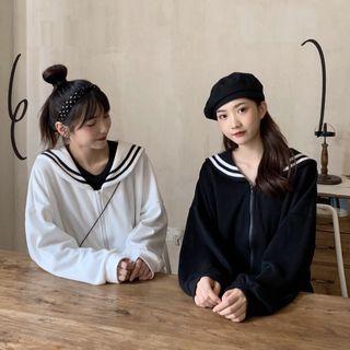 Sailor-collar Loose-fit Jacket