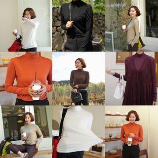 Set Of 2: Mock-neck Colored Top