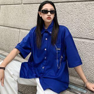 Short-sleeve Chain Detail Shirt