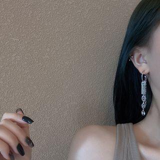 Asymmetric Hoop Earring 1 Pair - E2674 - Silver - One Size