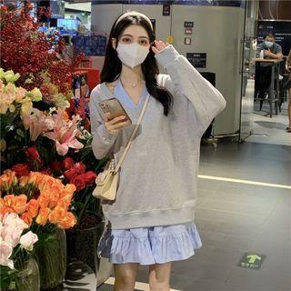 V-neck Sweatshirt / Halter-neck A-line Dress
