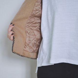 Overlock-stitched Wool Blend Vest