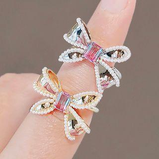 Faux Pearl Bow Ring