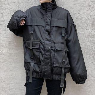 Stand-collar Cargo Padded Jacket