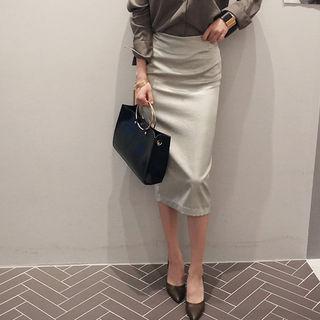 Straight Fit Midi Skirt