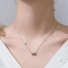 925 Sterling Silver Rhinestone Pendant Necklace S925 Silver - Silver - One Size