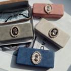 Embossed Faux Pearl Faux Leather Eyeglasses Case
