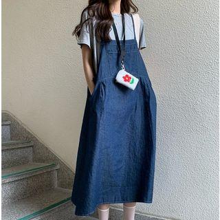 Denim Pinafore Dress / Short-sleeve T-shirt