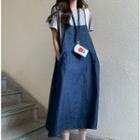 Denim Pinafore Dress / Short-sleeve T-shirt