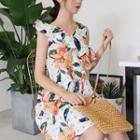 Print Loose-fit V-neck Sleeveless Dress