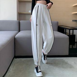 Contrast Trim High-waist Jogger Sweatpants