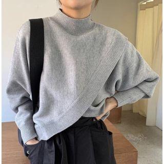 Mock Neck Asymmetric Sweater