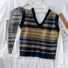 Loose-fit Printed Knit Vest