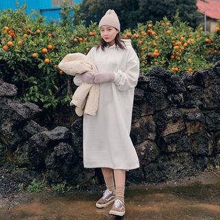 Sherpa-fleece Long Hoodie Dress