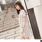 Multi-coloured Stripes Collared Longline Top/dress