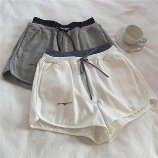 Mock Two-piece Lettering Shorts