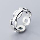 925 Sterling Silver Chain Open Ring Ring - One Size