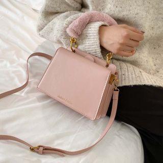 Fluffy Top Handle Crossbody Bag Black - One Size