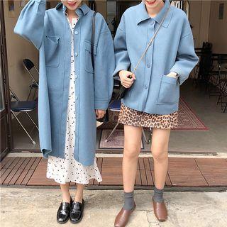 Dual-pocket Buttoned Jacket / Long Coat