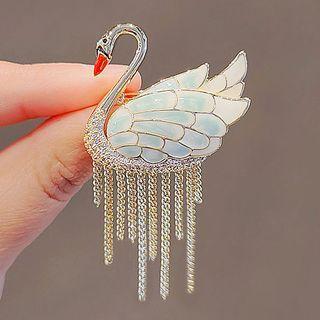 Swan Brooch Ly2190 - Light Blue - One Size