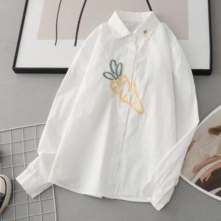 Carrot Embroidered Shirt White - One Size