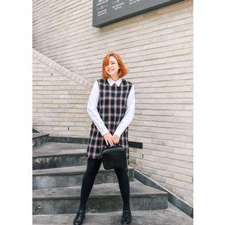 Zip-back Check Dress
