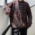 Melange Tasseled Sweater As Shown In Figure - One Size