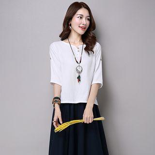 3/4-sleeve Lined T-shirt