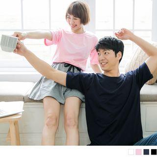 Couple Short Sleeve Plain T-shirt