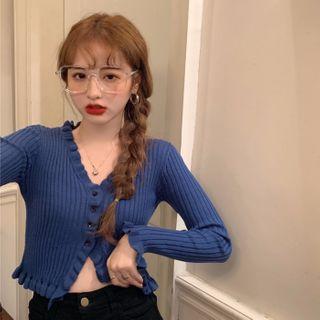 Ribbed Cardigan Blue - One Size