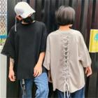Couple Lace-up Loose-fit T-shirt
