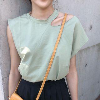 Sleeveless Cutout Top Green - One Size