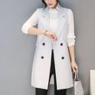 Plain Long Double Breasted Vest