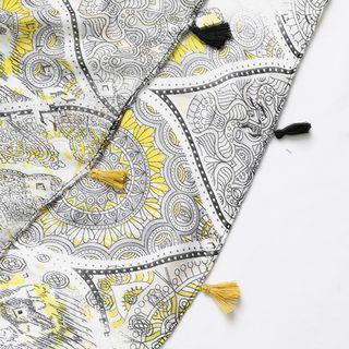 Tassel-trim Paisley Scarf
