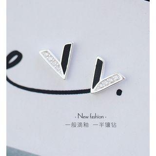 Rhinestone V-shape Earring