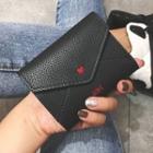 Heart Embroidered Buttoned Wallet