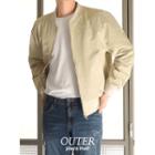 Raglan Two-way Zipper Bomber Jacket