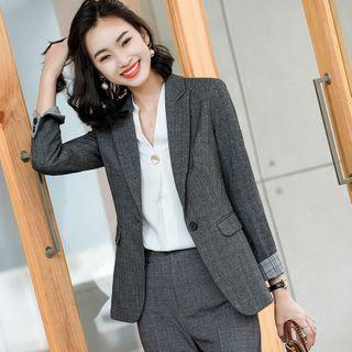 V-neck Blouse / Blazer / Dress Pants / Set