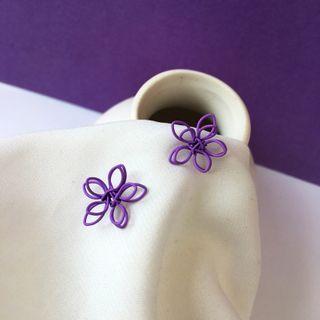 Wirework Alloy Flower Earring 1 Pair - Earrings - One Size
